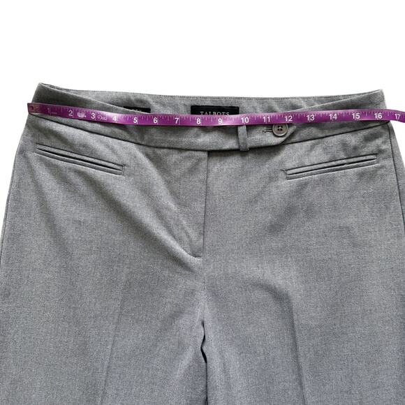 Talbots Wide Leg Dress pants Curvy Women Sz 10 Light Gray Career Trousers - Picture 7 of 13